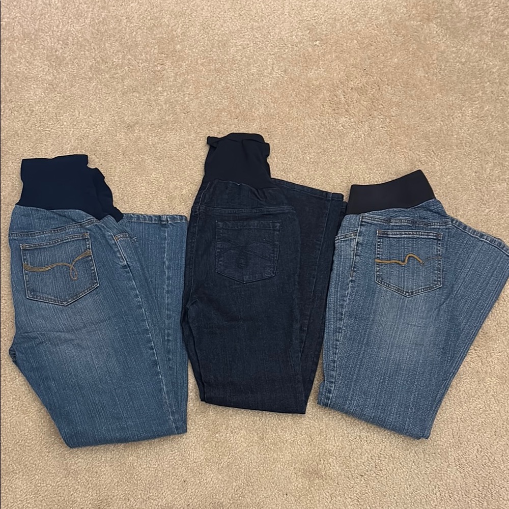Bundle of 3 Motherhood Maternity Stretch Jeans - Size S